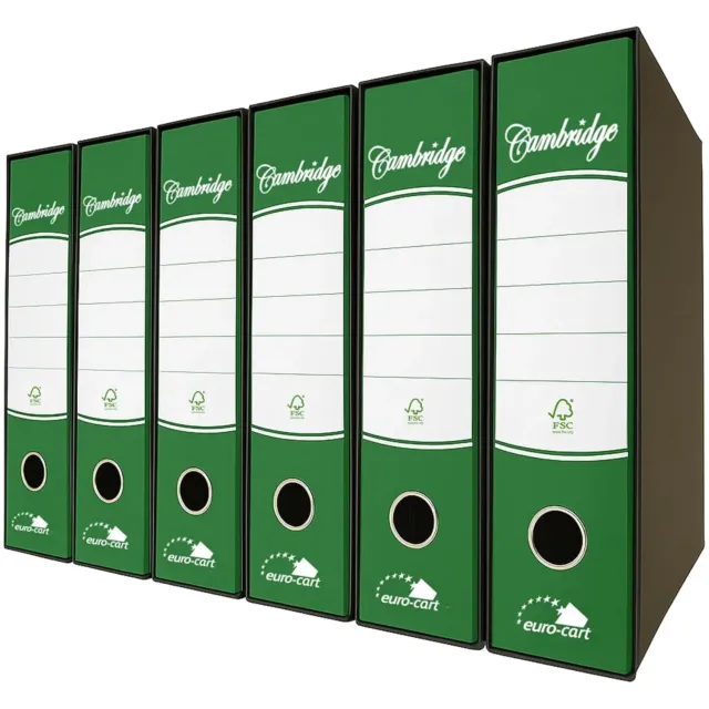 Euro Cart registratore a leva verde A4 dorso 8 cm 6 pezzi