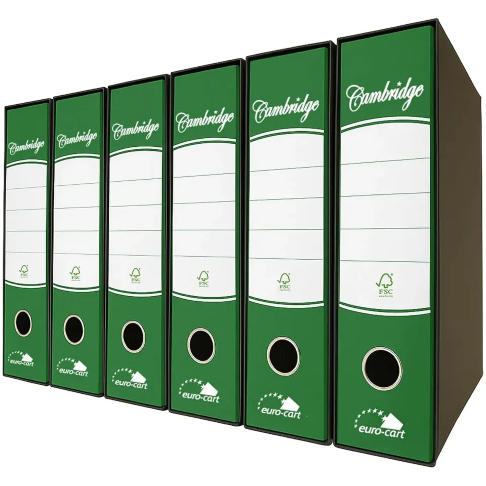 Euro Cart registratore a leva verde A4 dorso 8 cm 6 pezzi