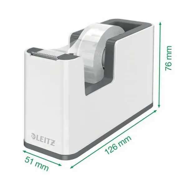 Leitz WOW 53640095 Dispenser Nastro Adesivo Nero 19 mm con Rotolo