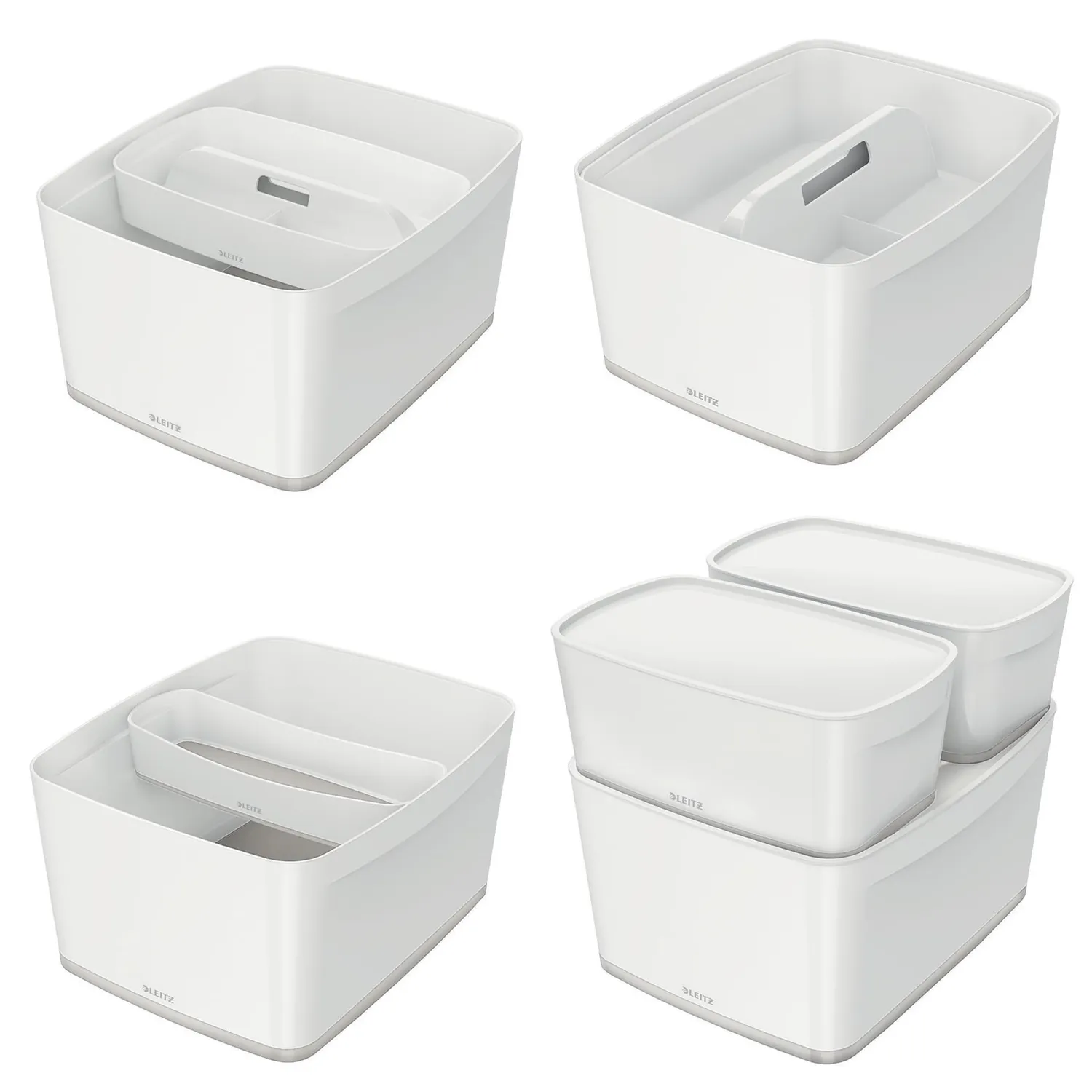 Leitz MyBox 52161001 Contenitore con Coperchio L 18 L Bianco/Grigio