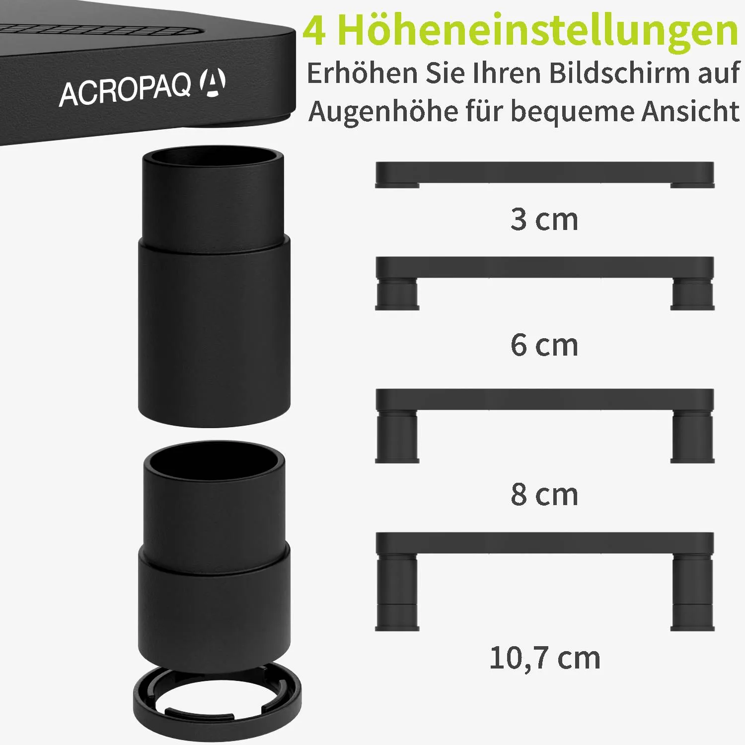 Acropaq AR300 supporto monitor nero rialzo scrivania