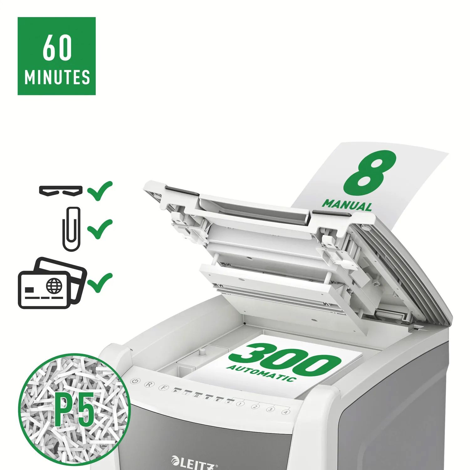 Leitz IQ Autofeed 300 distruggidocumenti automatico P5