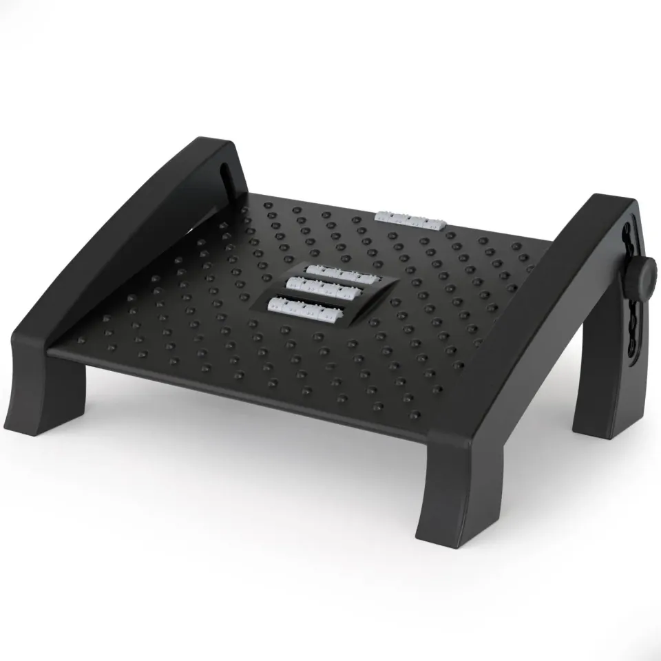 ACROPAQ Poggiapiedi Ergonomico Regolabile Nero Massaggio