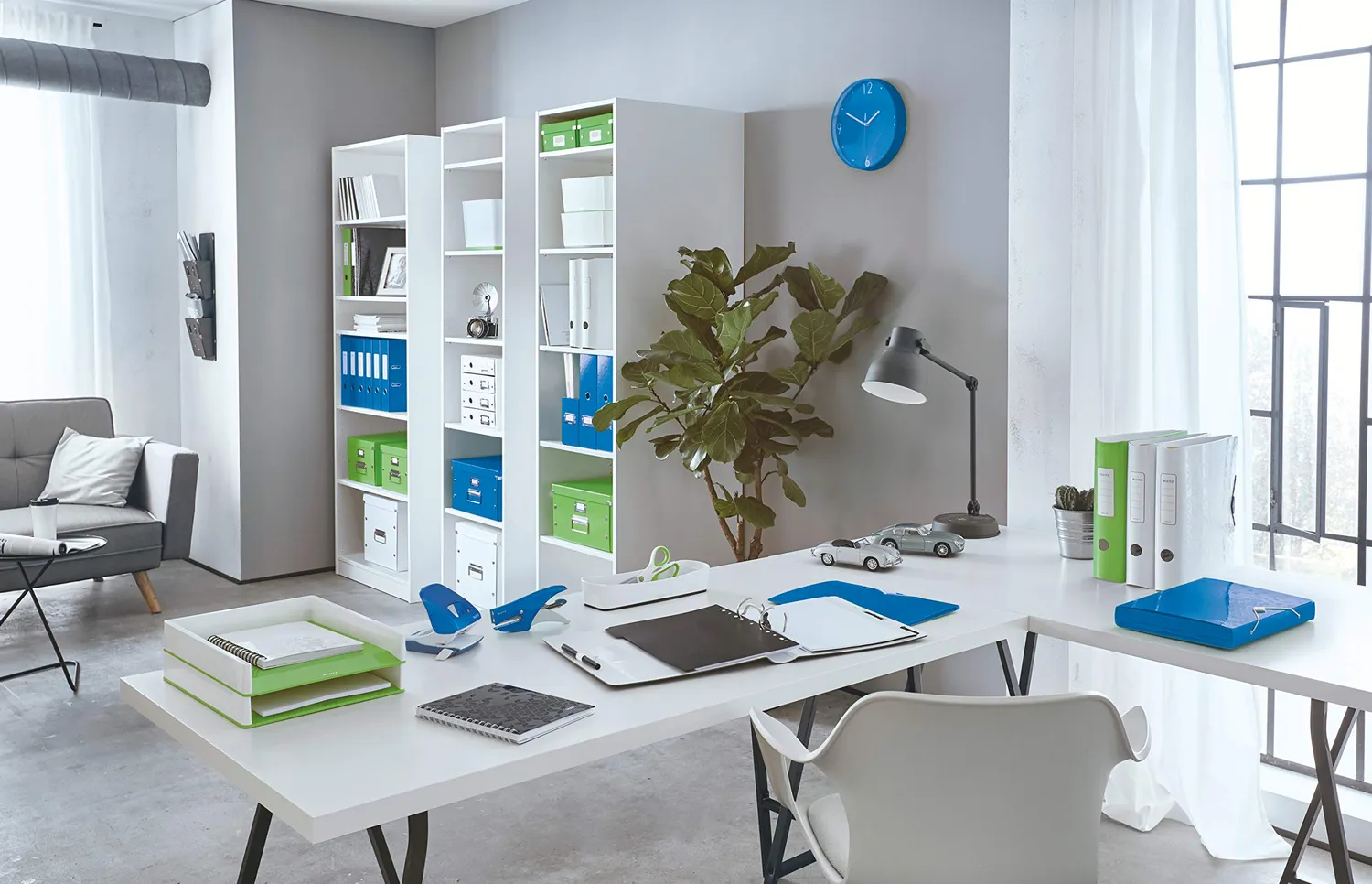 Leitz Ergo WOW 40130036 astuccio 2 scomparti blu L