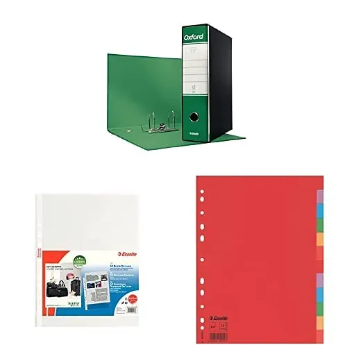 Esselte Oxford G85 registratore protocollo 8cm verde+kit