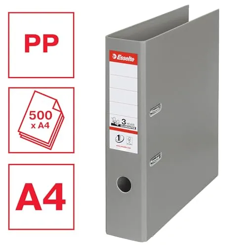 Esselte 811380 raccoglitore leva A4 grigio 500 fogli