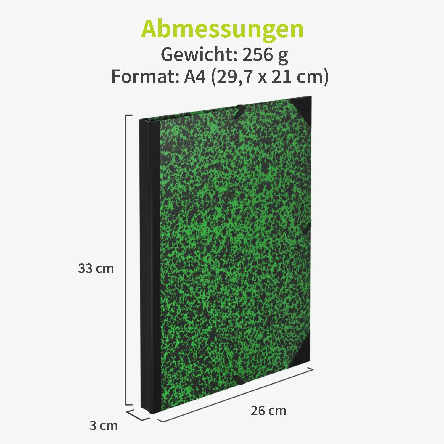 ACROPAQ Cartella portadisegni A4 24x32 verde nastri