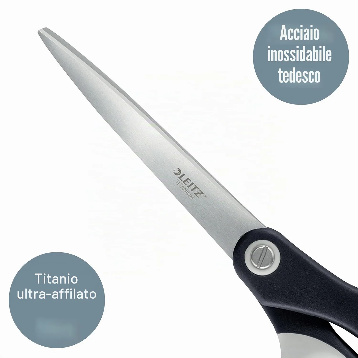 Leitz Ergo WOW 54176095 forbici titanio nere 205 mm