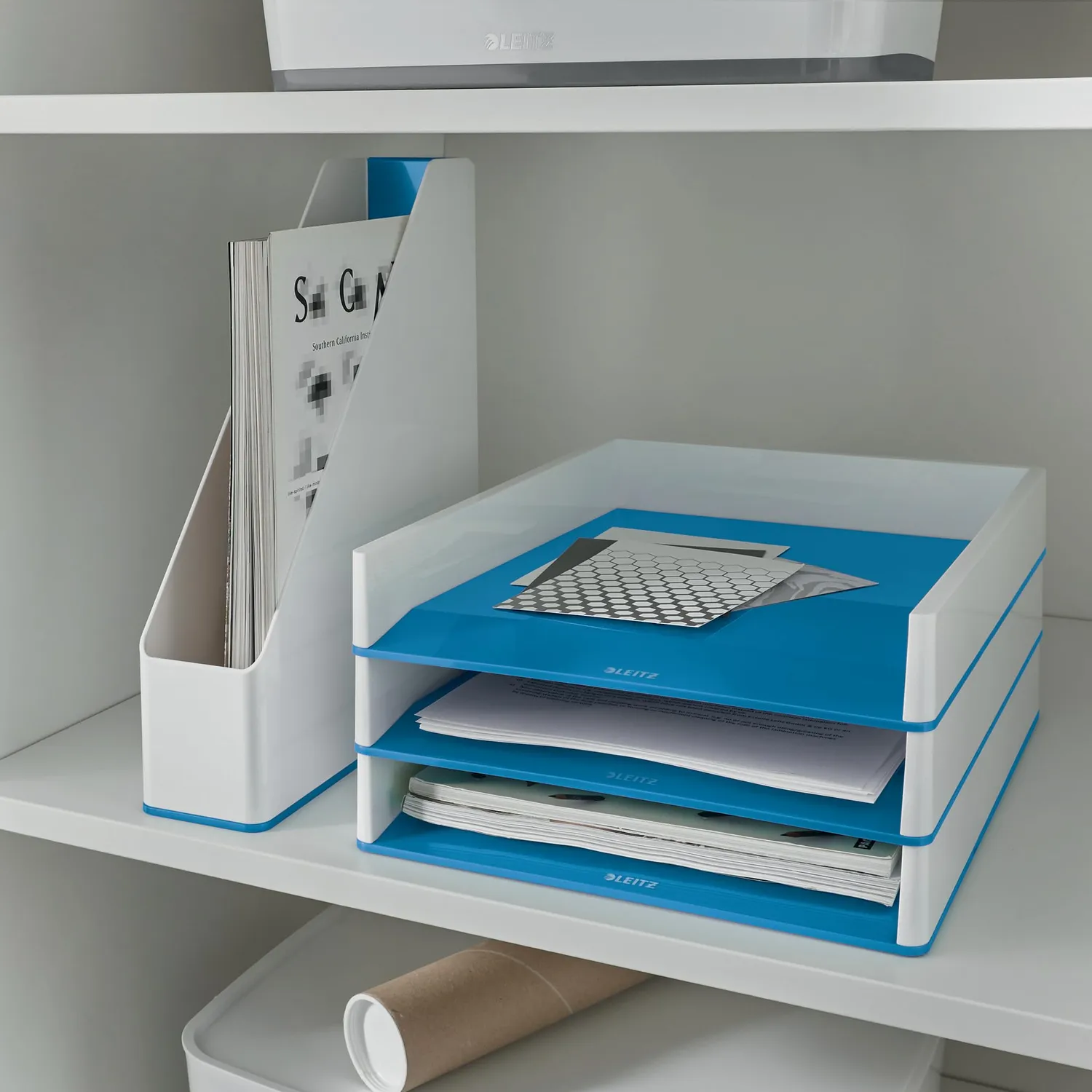 Leitz Ergo WOW 53611036 vaschetta portacorrispondenza bianco blu A4