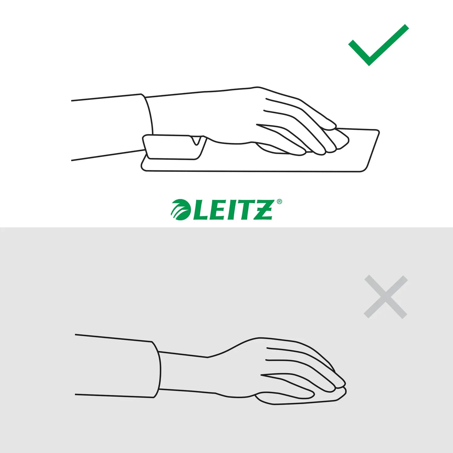 Leitz Ergo WOW 65170089 tappetino mouse poggiapolsi grigio scuro
