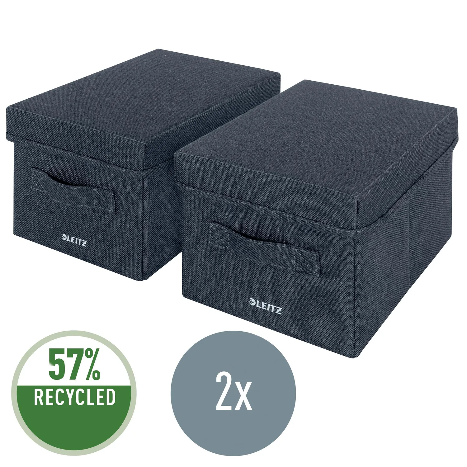 Leitz MyBox 61460089 scatola tessuto grigio set 2 piccole