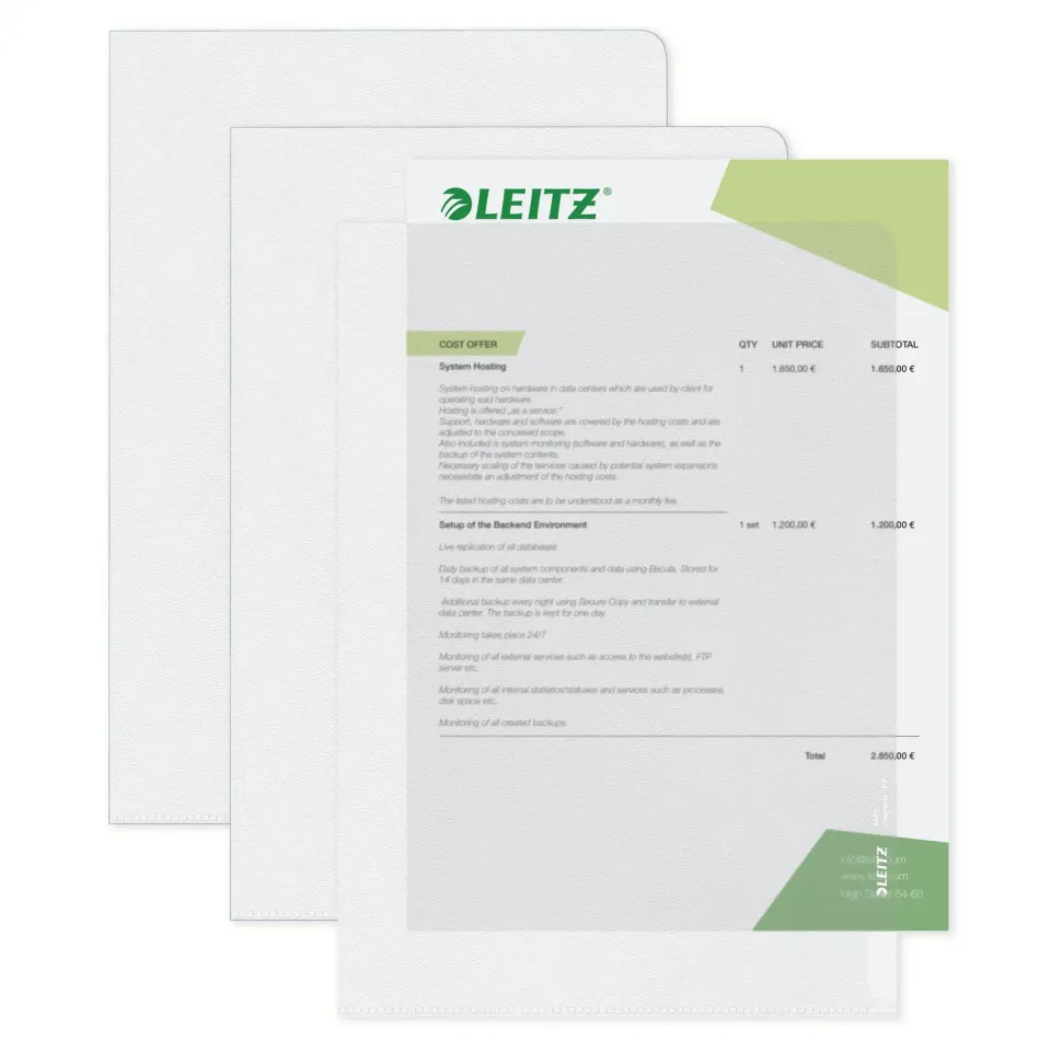 Leitz Ergo WOW busta A4 trasparente goffrata profilo U