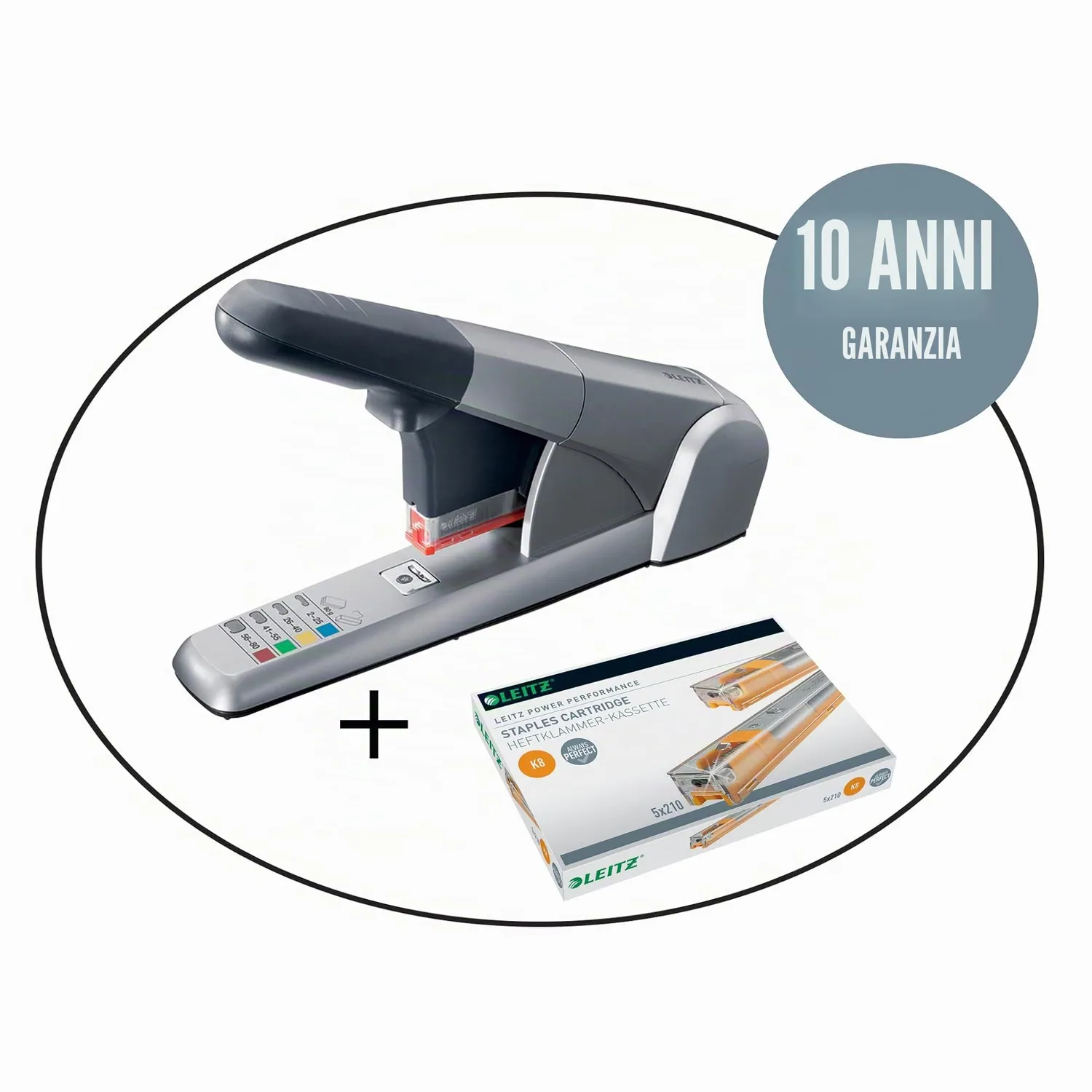 Leitz Ergo WOW Power Performance K8 punti 40 fogli 1050 pz acciaio