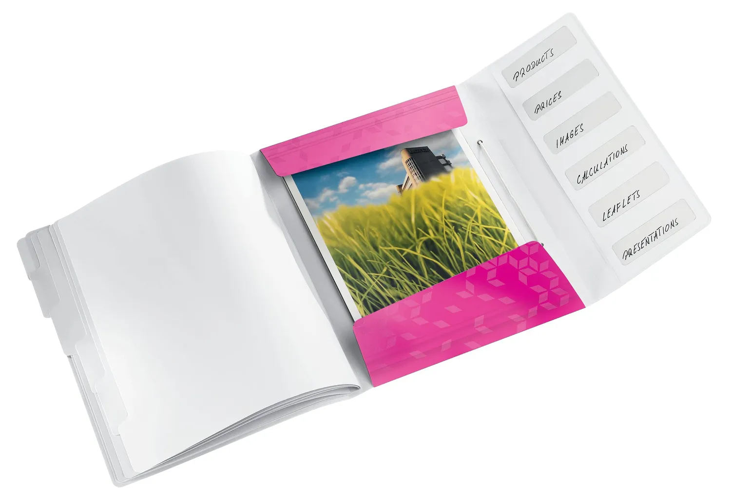 Leitz Ergo WOW Cartella Organizer Fucsia 6 Divisori A4