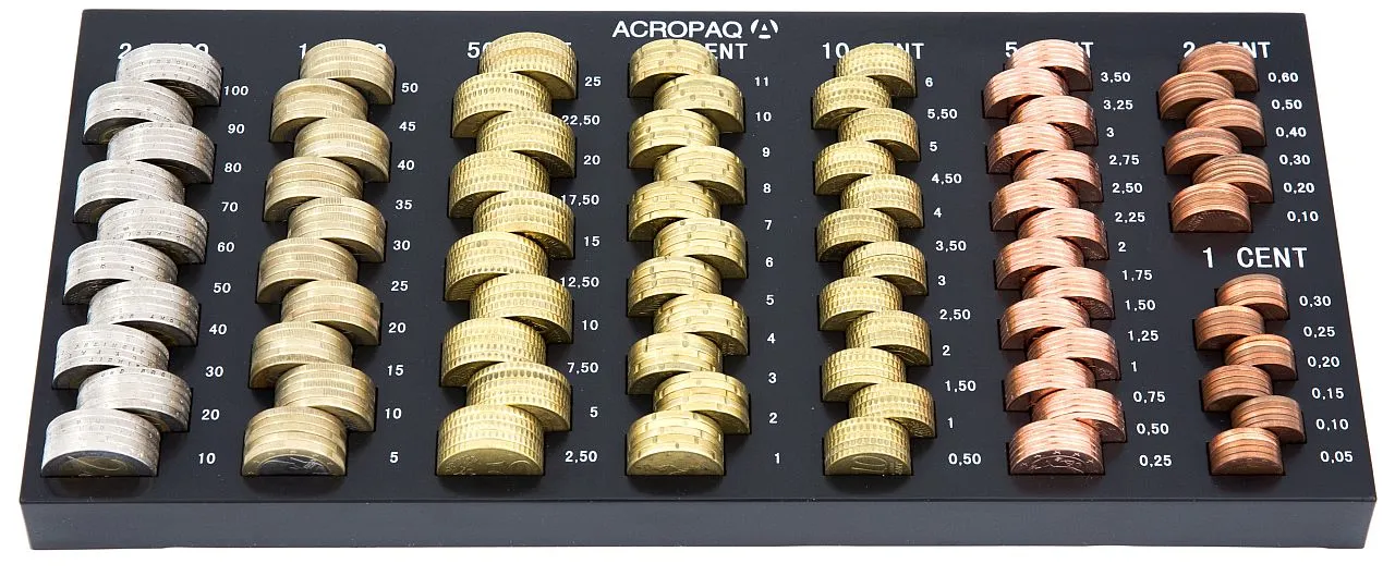 ACROPAQ ACCT1 Vassoio Contamonete 8 Scomparti Nero