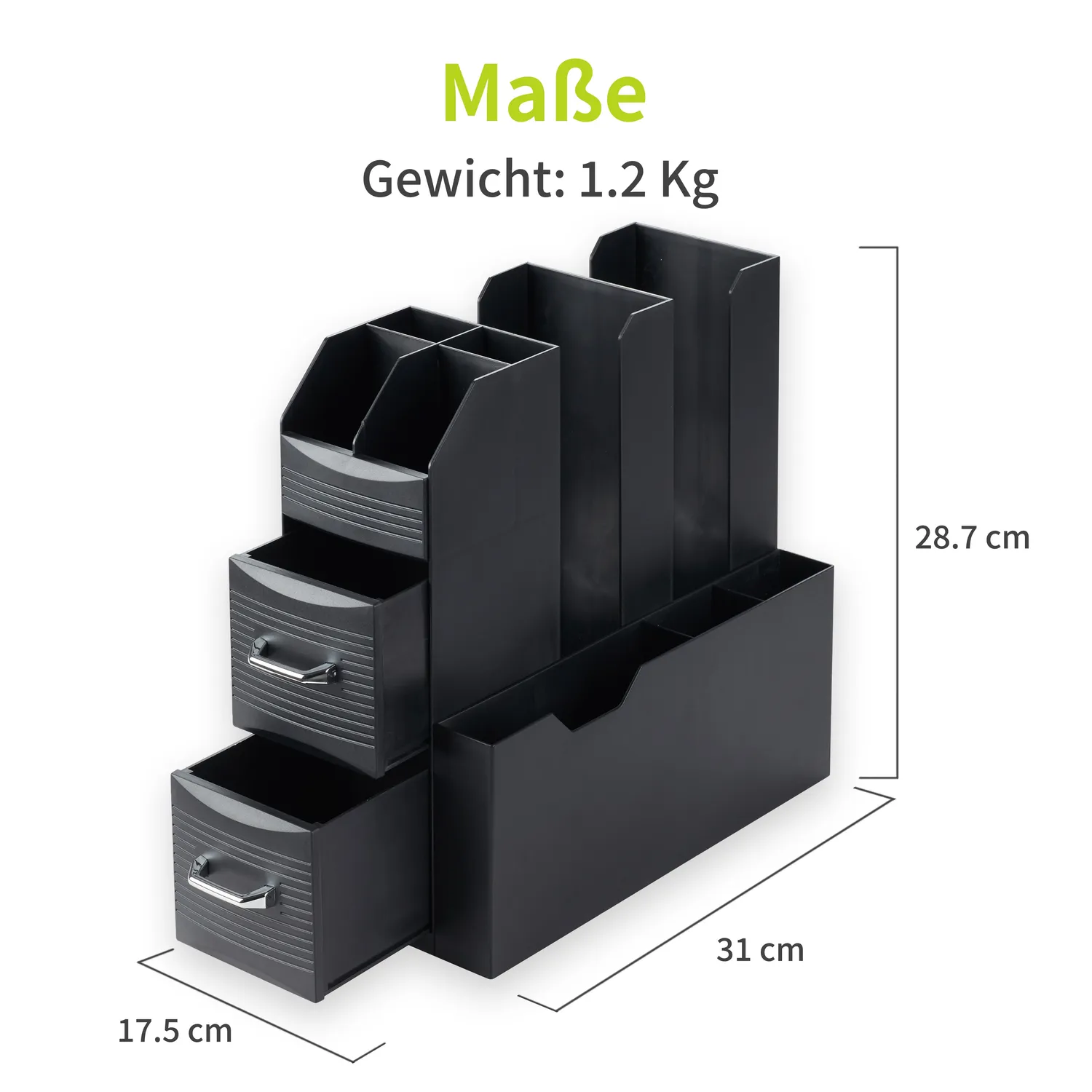 ACROPAQ Organizer Caffè 2 Cassetti Nero 10 Scomparti