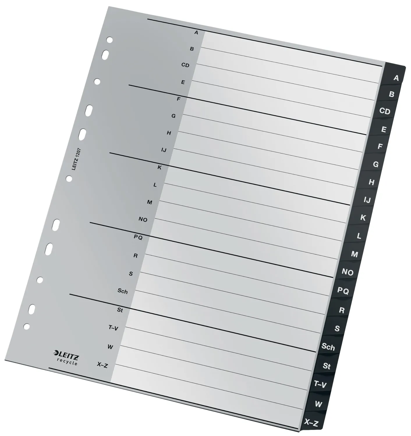 Leitz Recycle 12070000 divisori A-Z International grigio riciclati