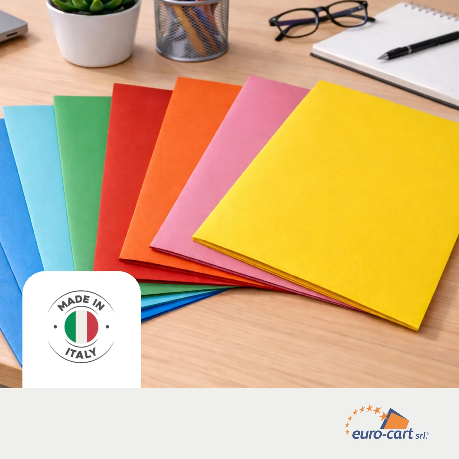 Eurocart cartelline 3 lembi A4 200 g 8 colori 30 pezzi
