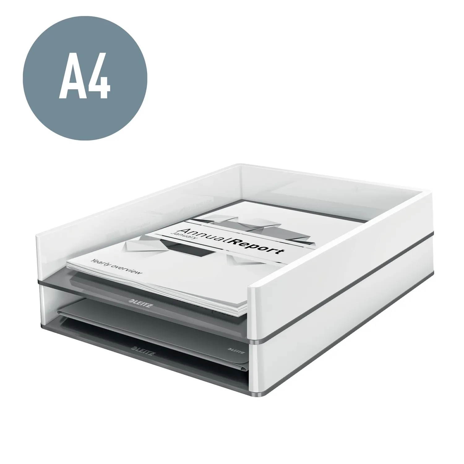 Leitz Ergo WOW 53611036 vaschetta portacorrispondenza bianco blu A4