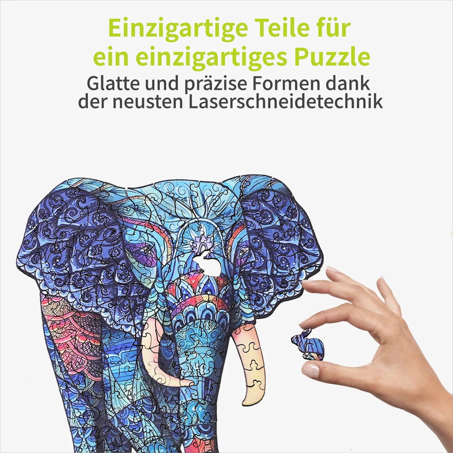 ACROPAQ Puzzle in Legno Elefante 150 Pezzi A4 21x29,7 cm