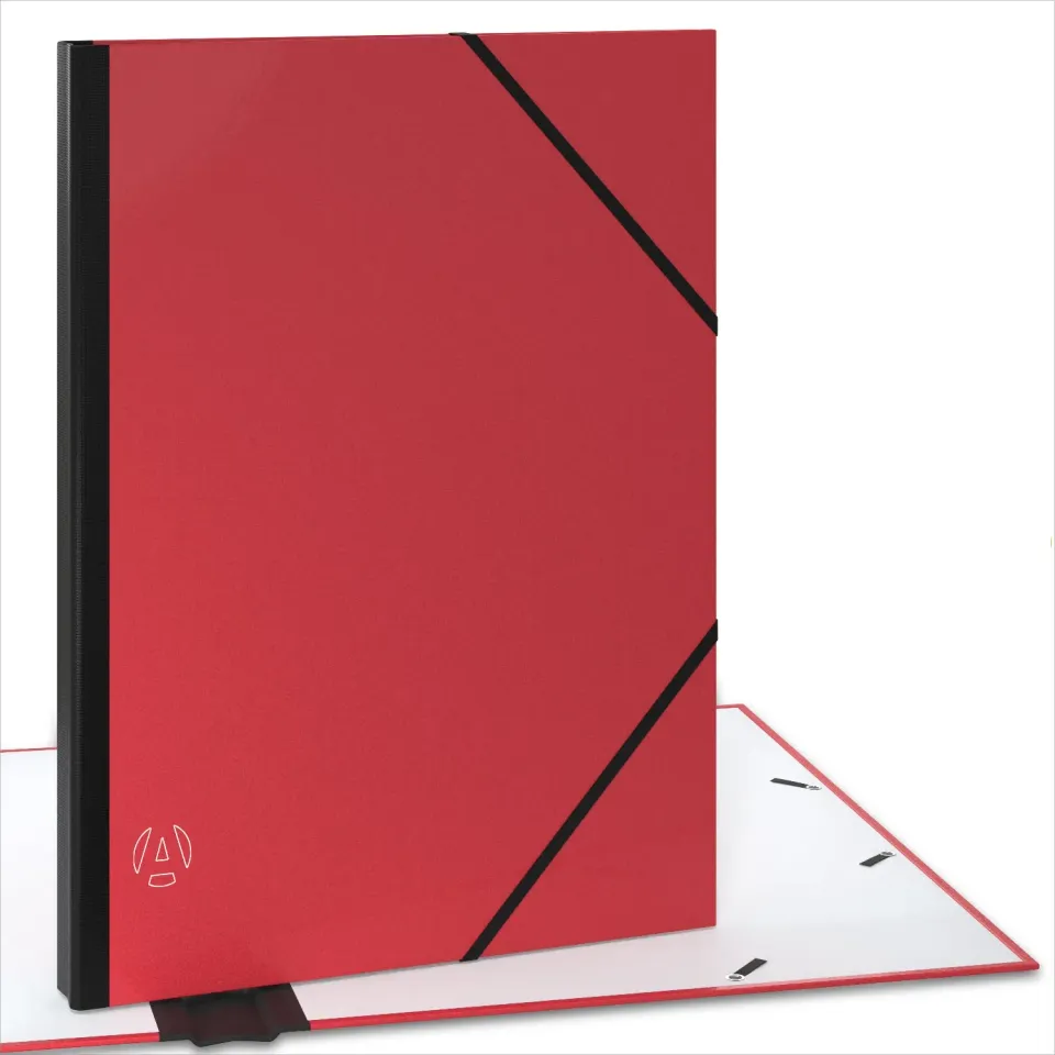 ACROPAQ cartella portadisegni A3 rossa con elastici