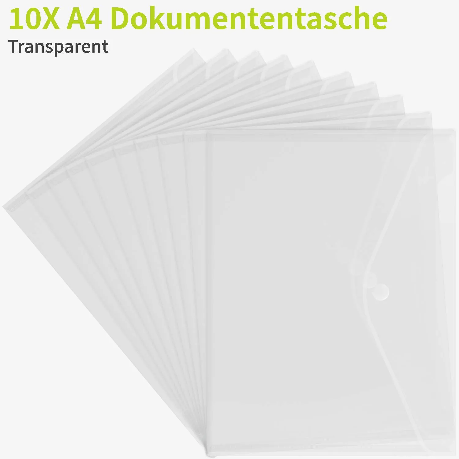 ACROPAQ buste portadocumenti A4 velcro trasparenti 10 pezzi