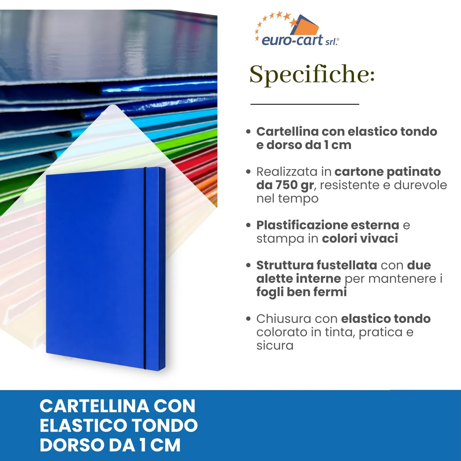 EURO CART Classic cartellina elastico A4 assortiti 6 pezzi