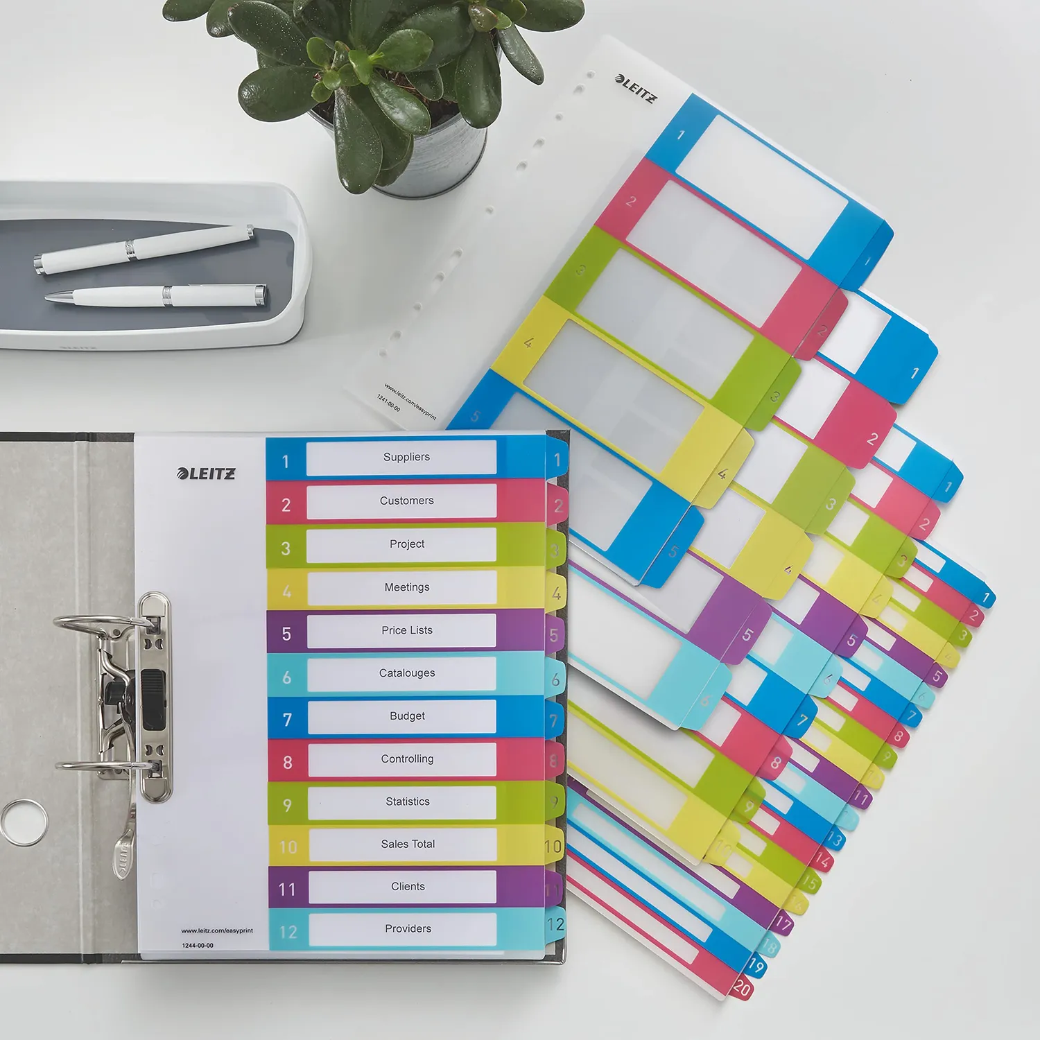 Leitz Ergo WOW 1-6 rubrica divisori A4 extra-largo multicolore