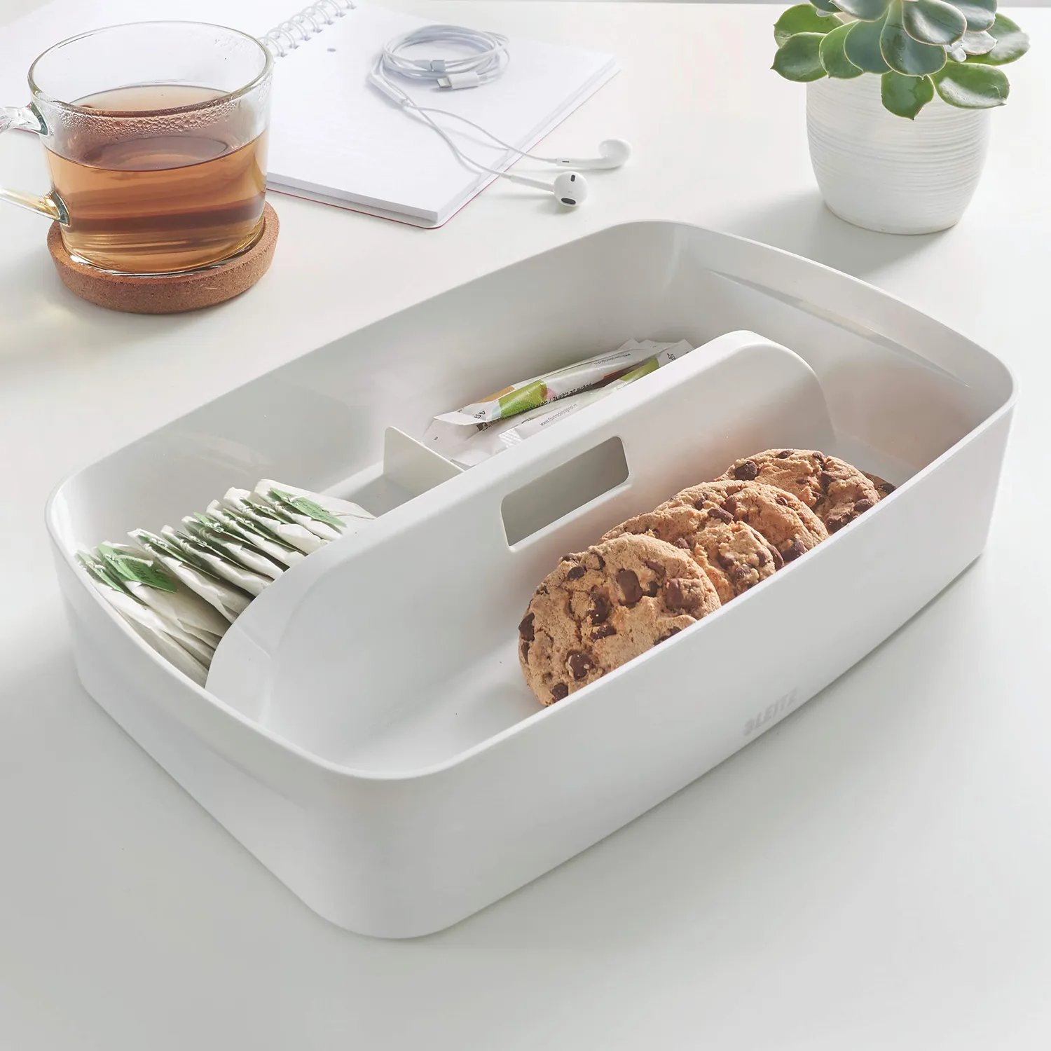 Leitz MyBox contenitore bianco grande con manico coperchio