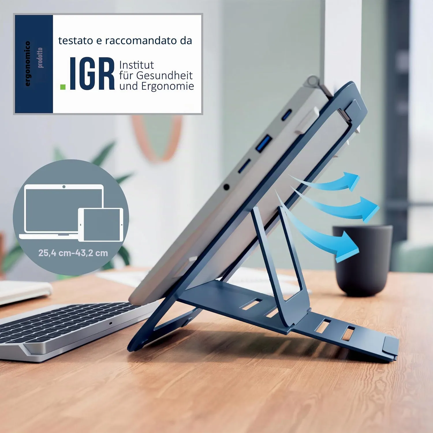 Leitz Ergo SlimLift 63460089 supporto laptop alluminio grigio scuro