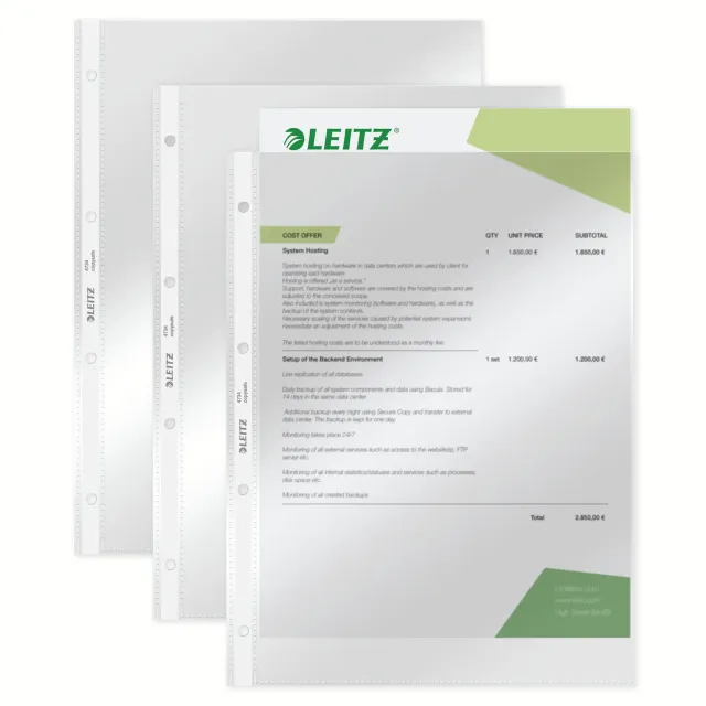 Leitz Eins Zwei Super Premium 4734-31-00 cartellina A4 10 pezzi trasparente