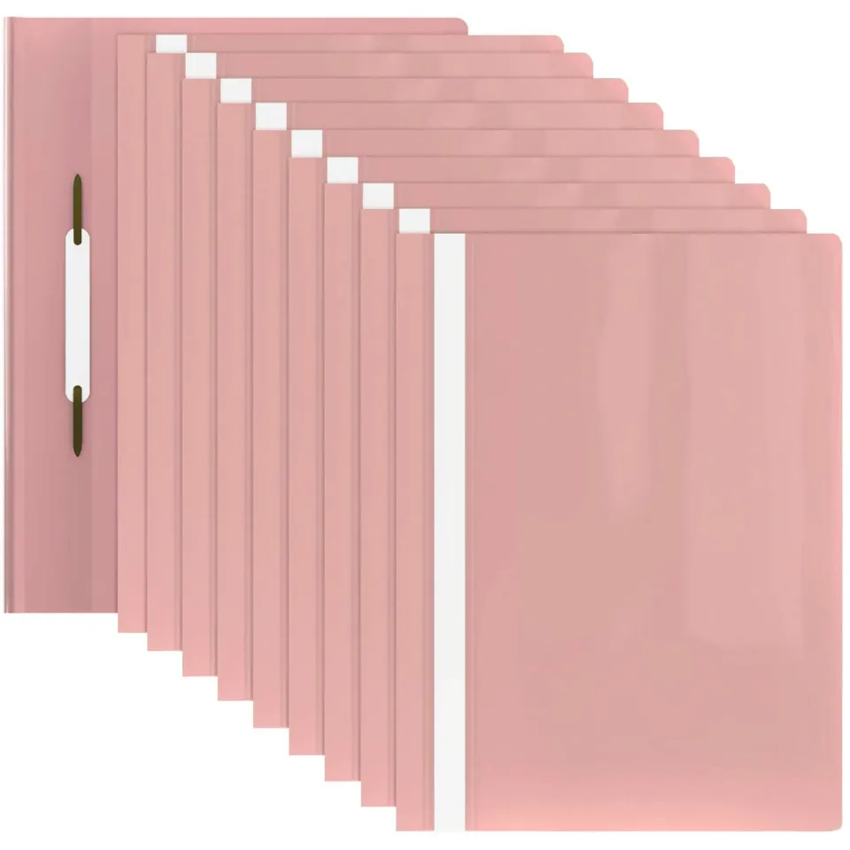 ACROPAQ Cartelline con Aletta A4 Rosa Pastello Naturale 10 Pezzi