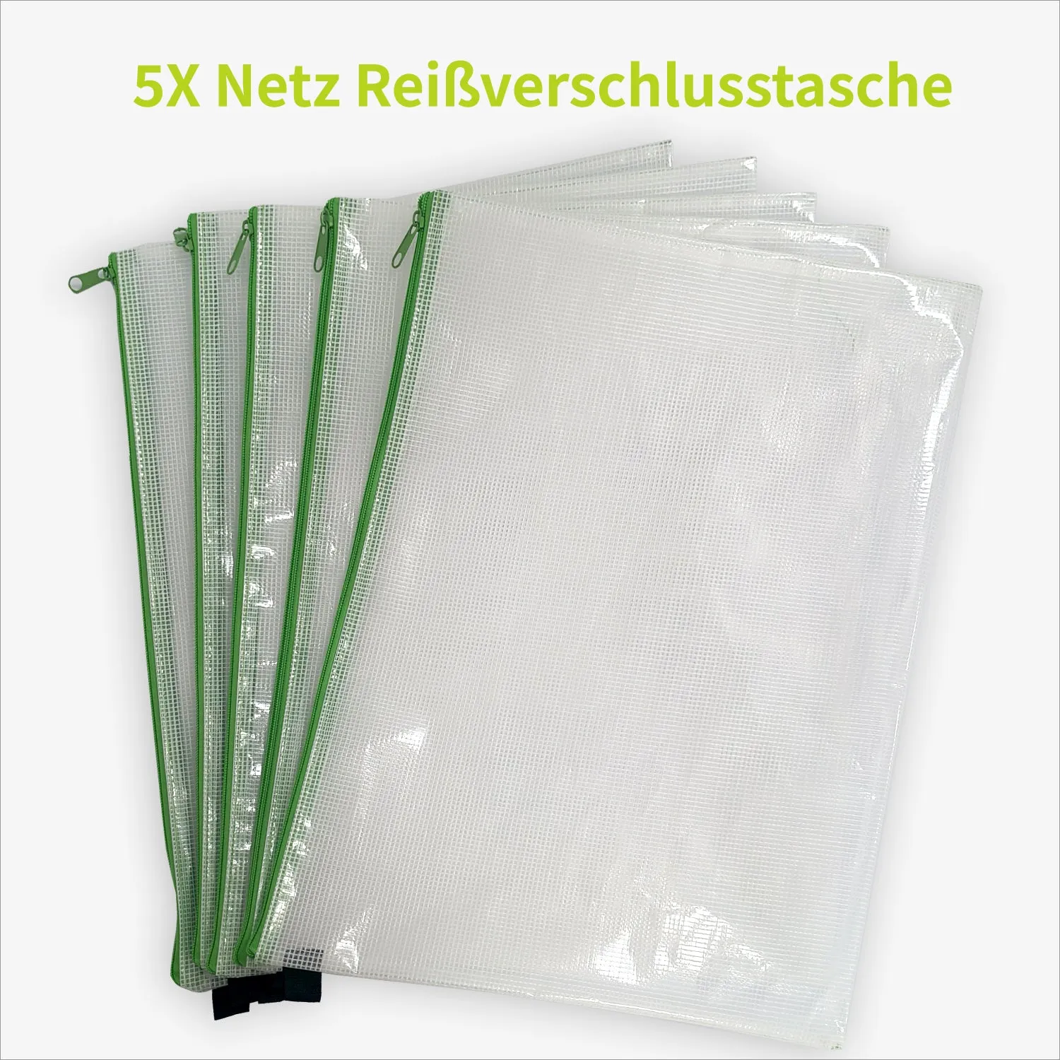 ACROPAQ busta portadocumenti zip 36x47 cm verde 5 pezzi