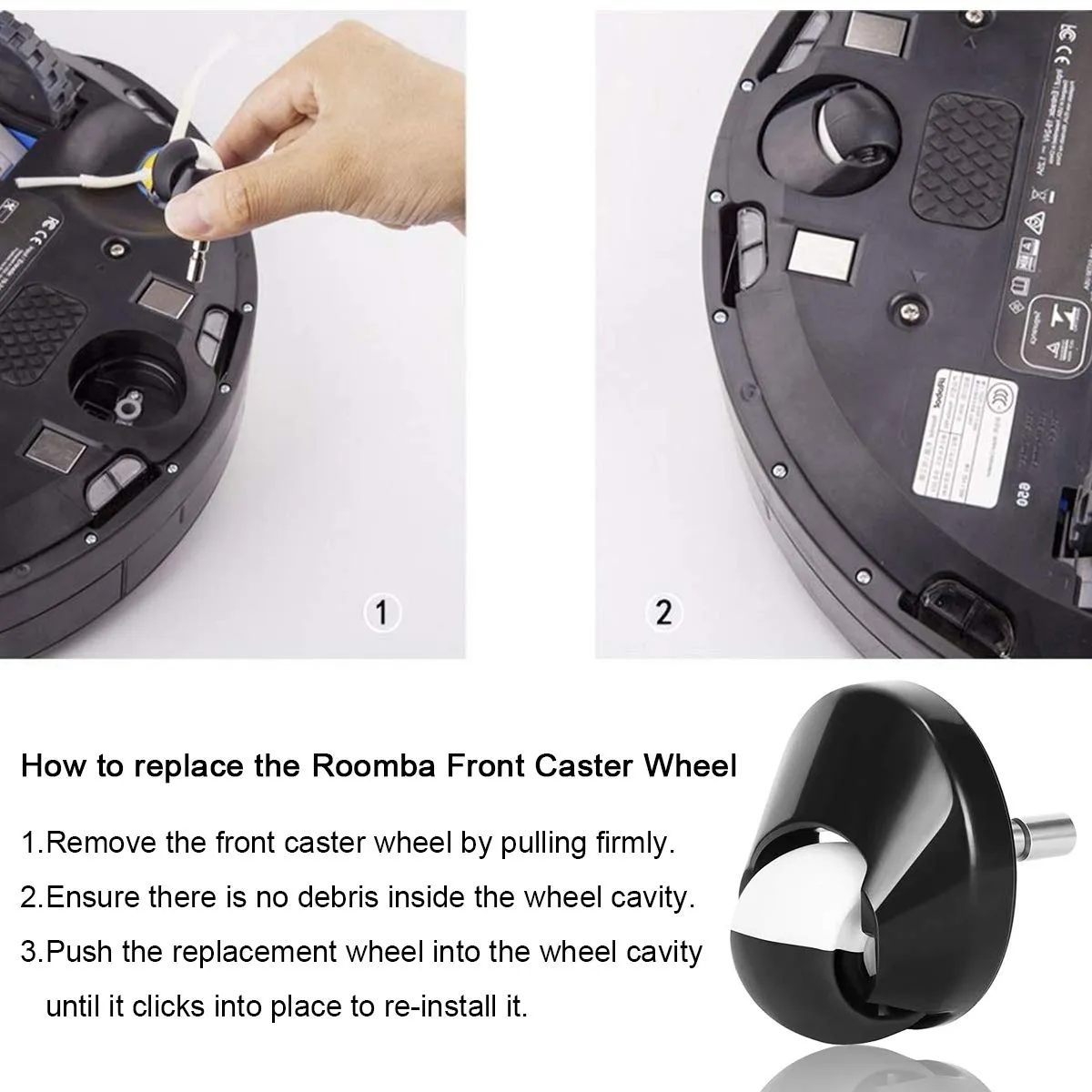 ABClife Ruota Anteriore Roomba 500-900 2 Pezzi Ricambio