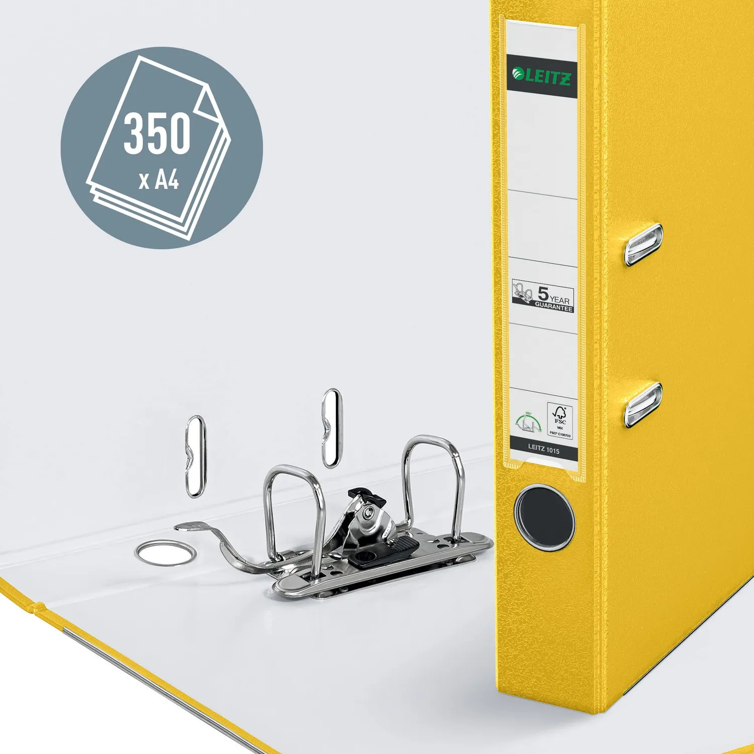 Leitz Eins Zwei 10155015 registratore a leva giallo 52 mm