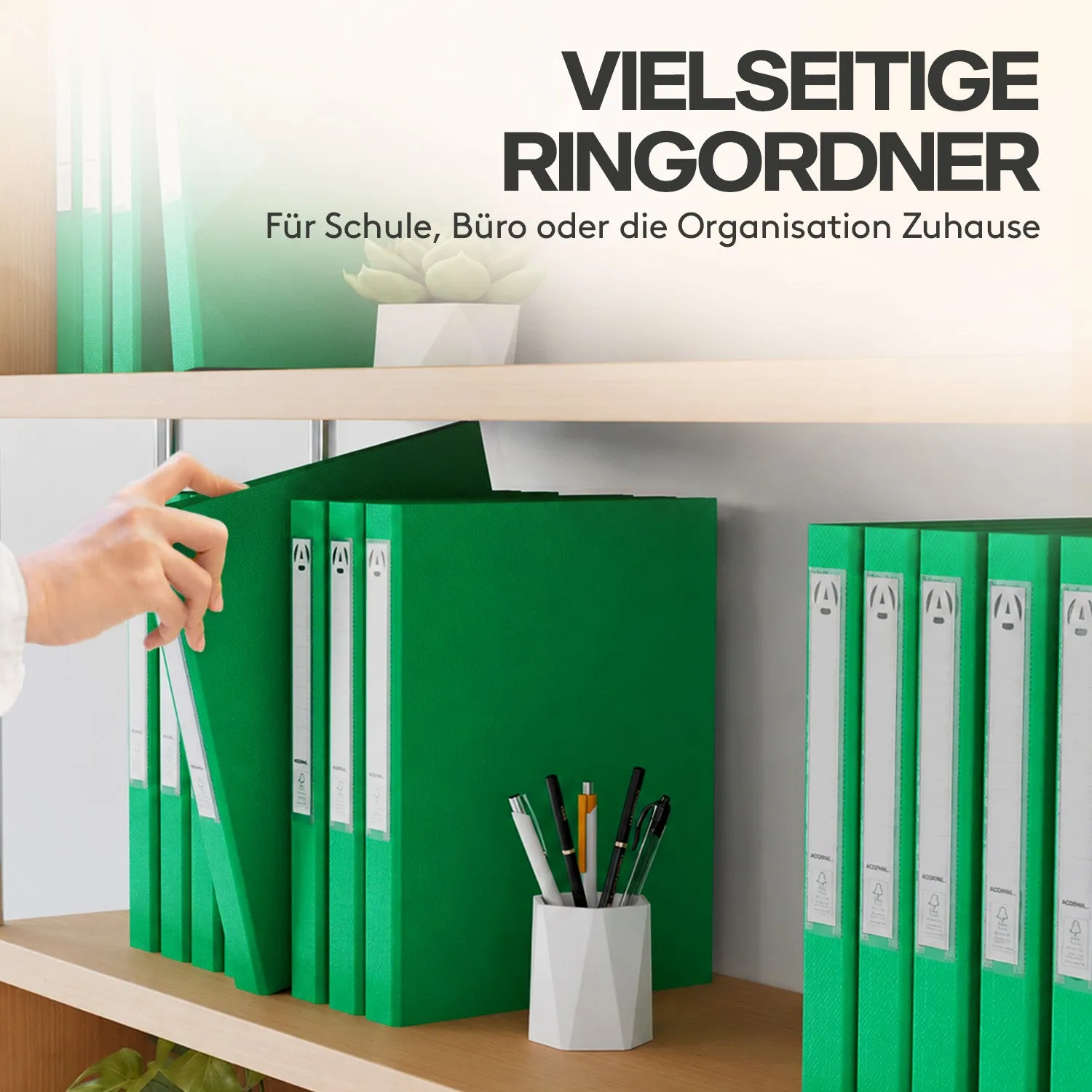 ACROPAQ Raccoglitore A4 2 Anelli 42 mm Verde 10 Pezzi