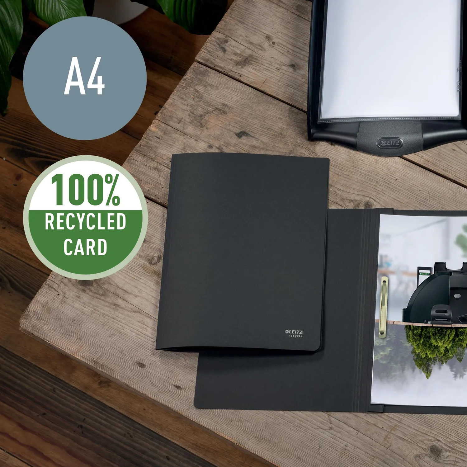 Leitz Recycle 39040095 cartellina con clip A4 singolo nero riciclato