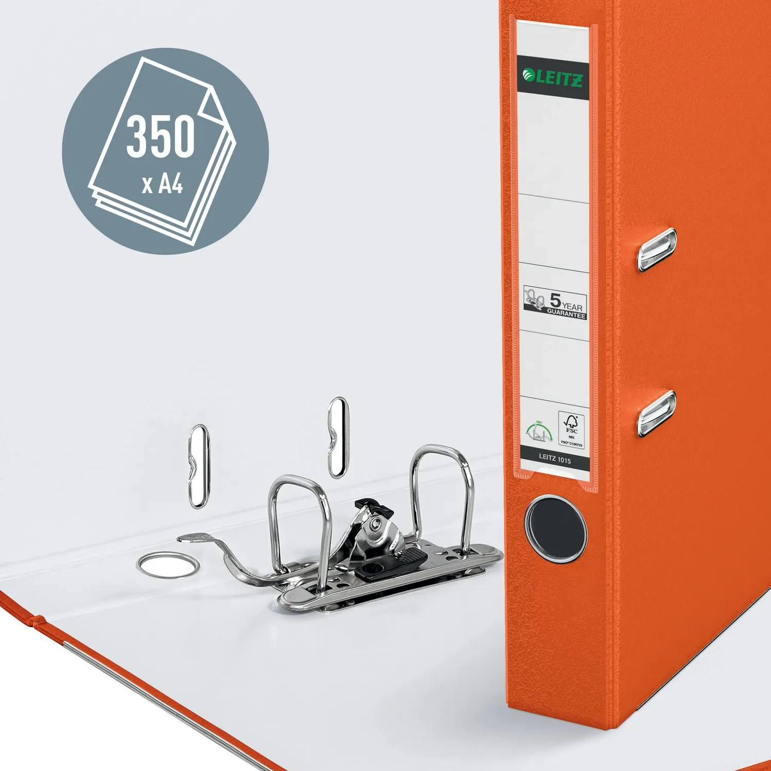 Leitz Eins Zwei 10155045 registratore arancione 52 mm