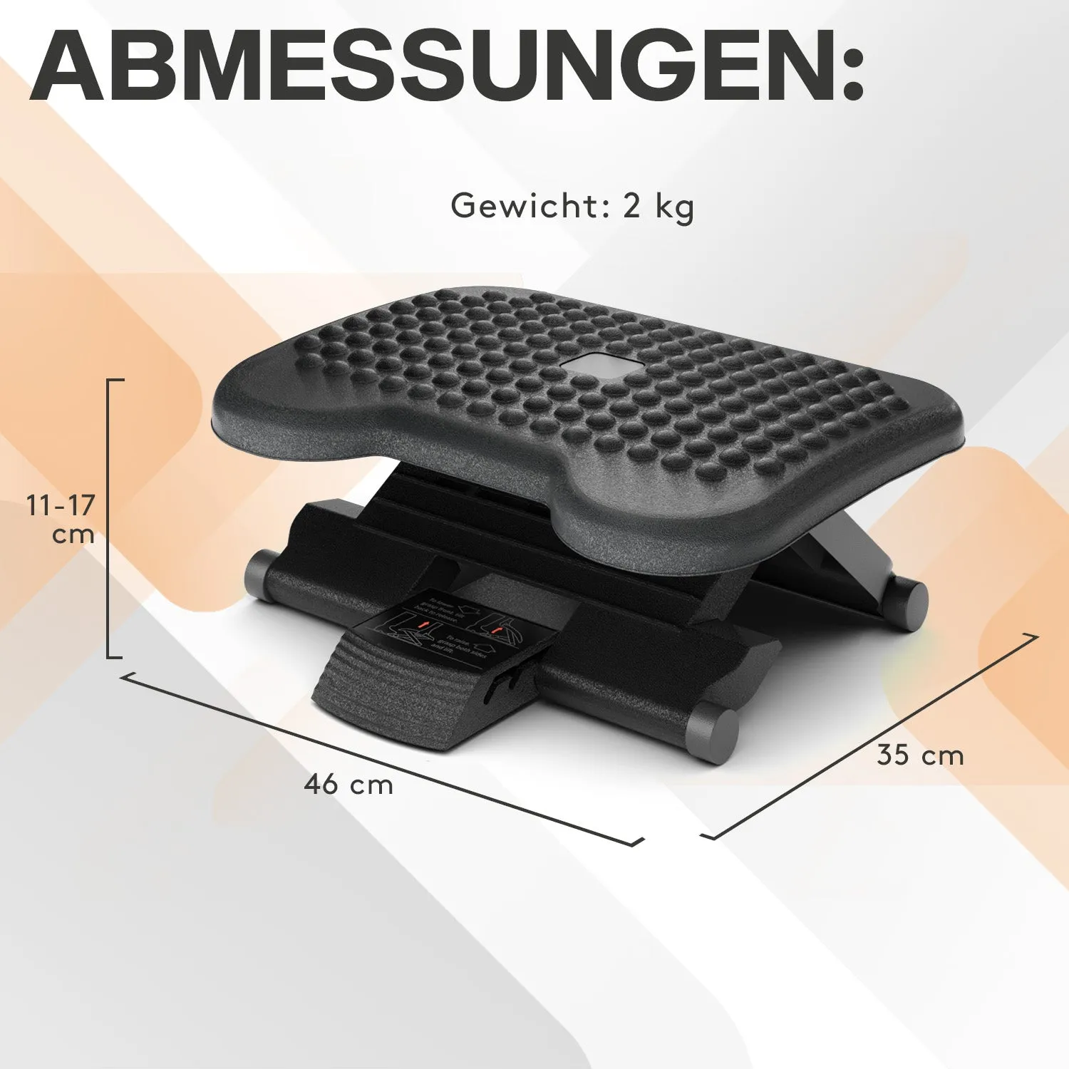 ACROPAQ Relax Poggiapiedi ergonomico regolabile nero