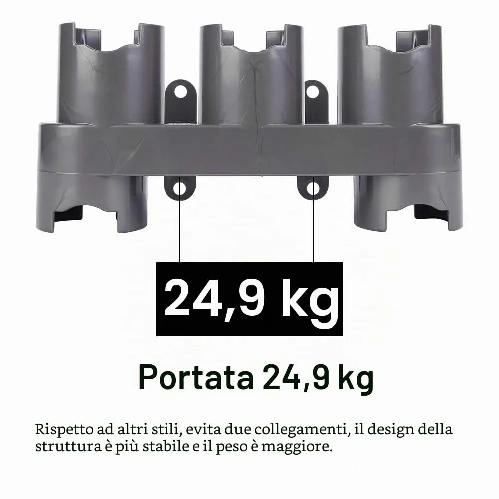 ABClife supporto parete aspirapolvere Dyson V7 V8 V10 grigio accessori