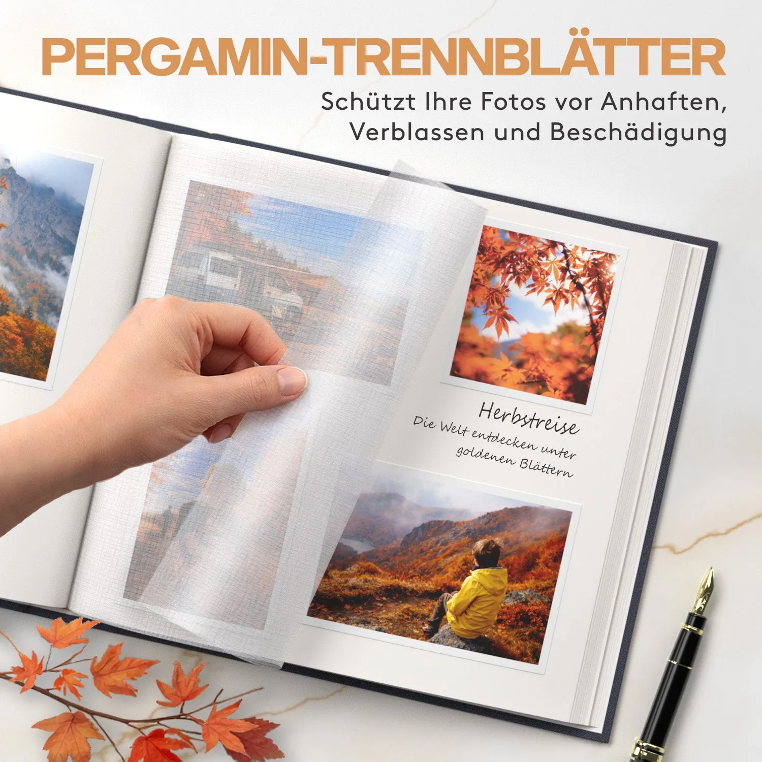 ACROPAQ Album Fotografico A4 100 Pagine Blu Scuro Lino