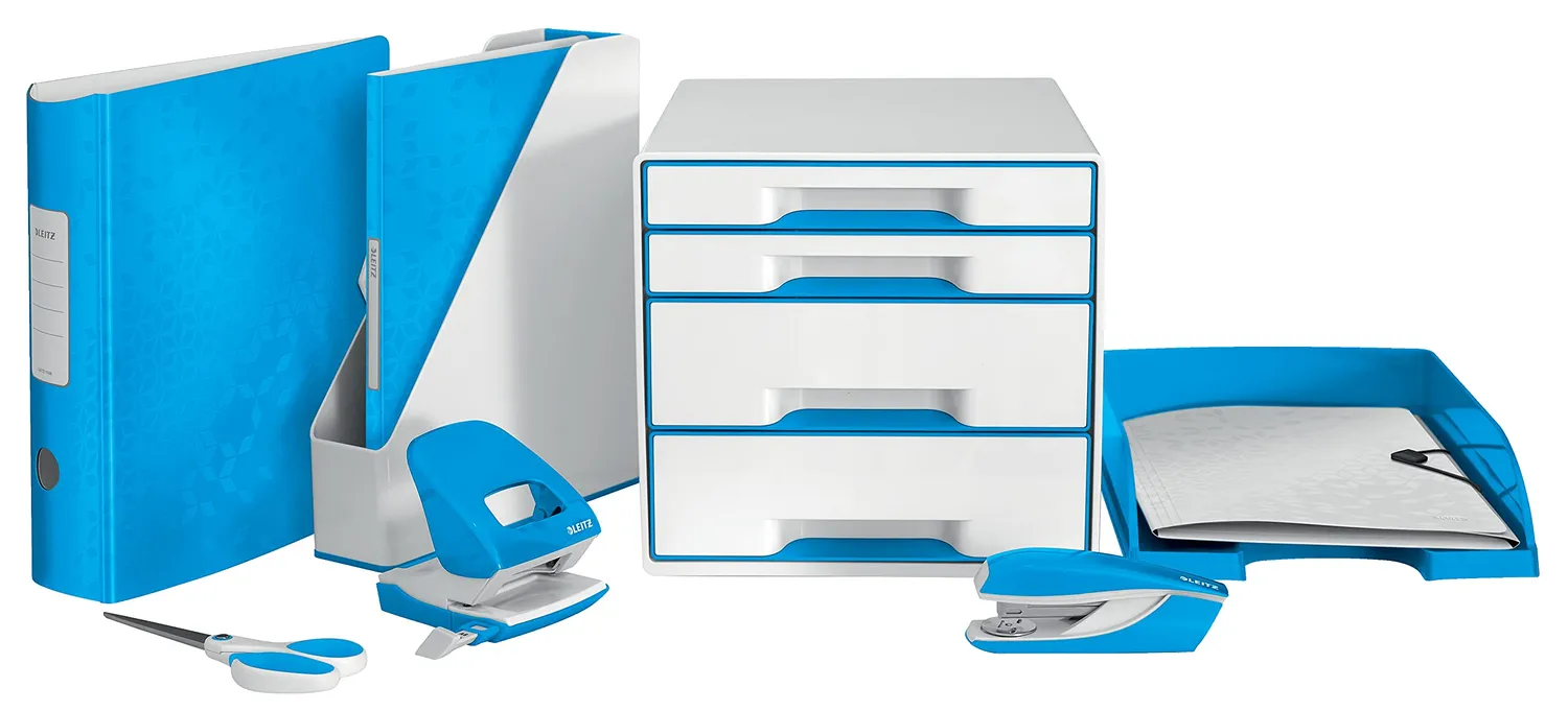 Leitz Ergo WOW 40130036 astuccio 2 scomparti blu L