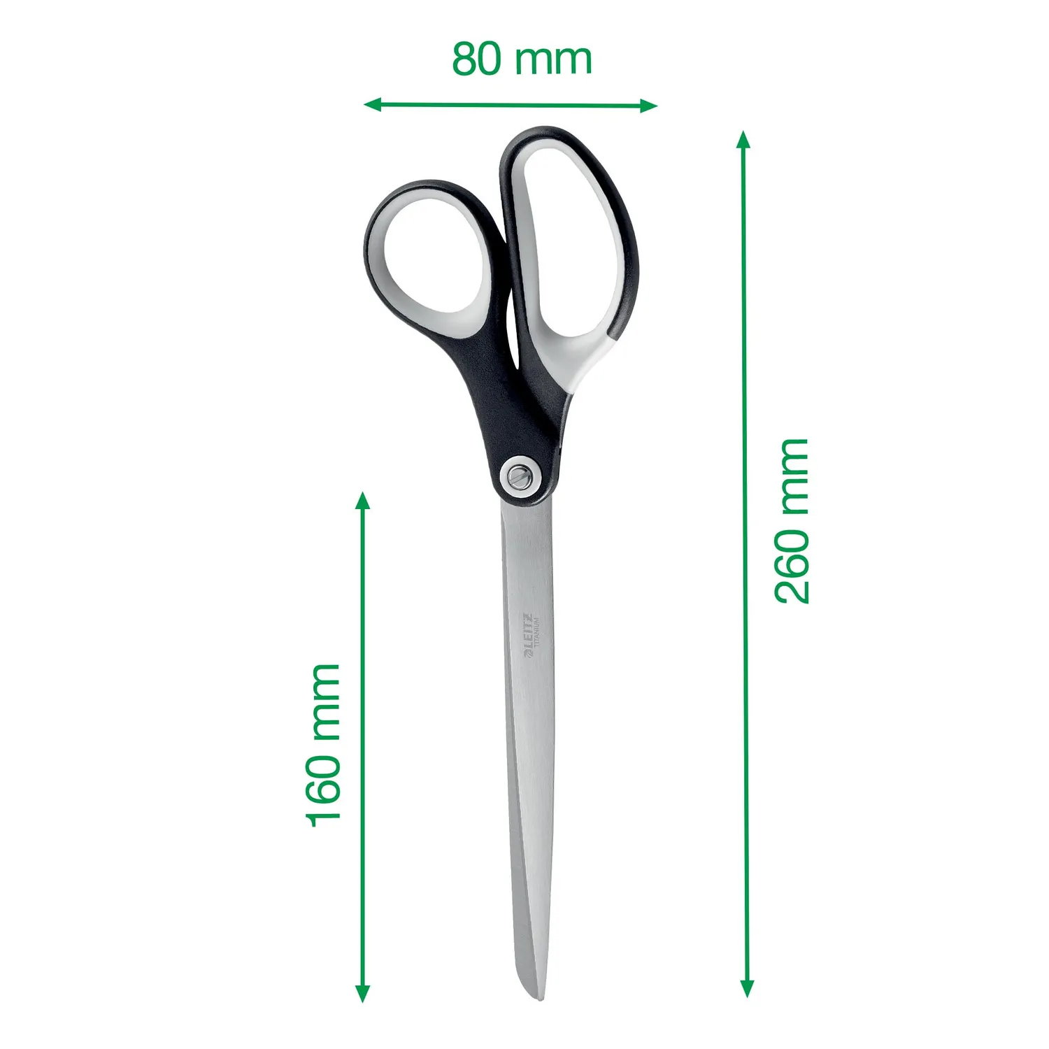 Leitz Ergo WOW 54186095 forbici titanio nere 260 mm