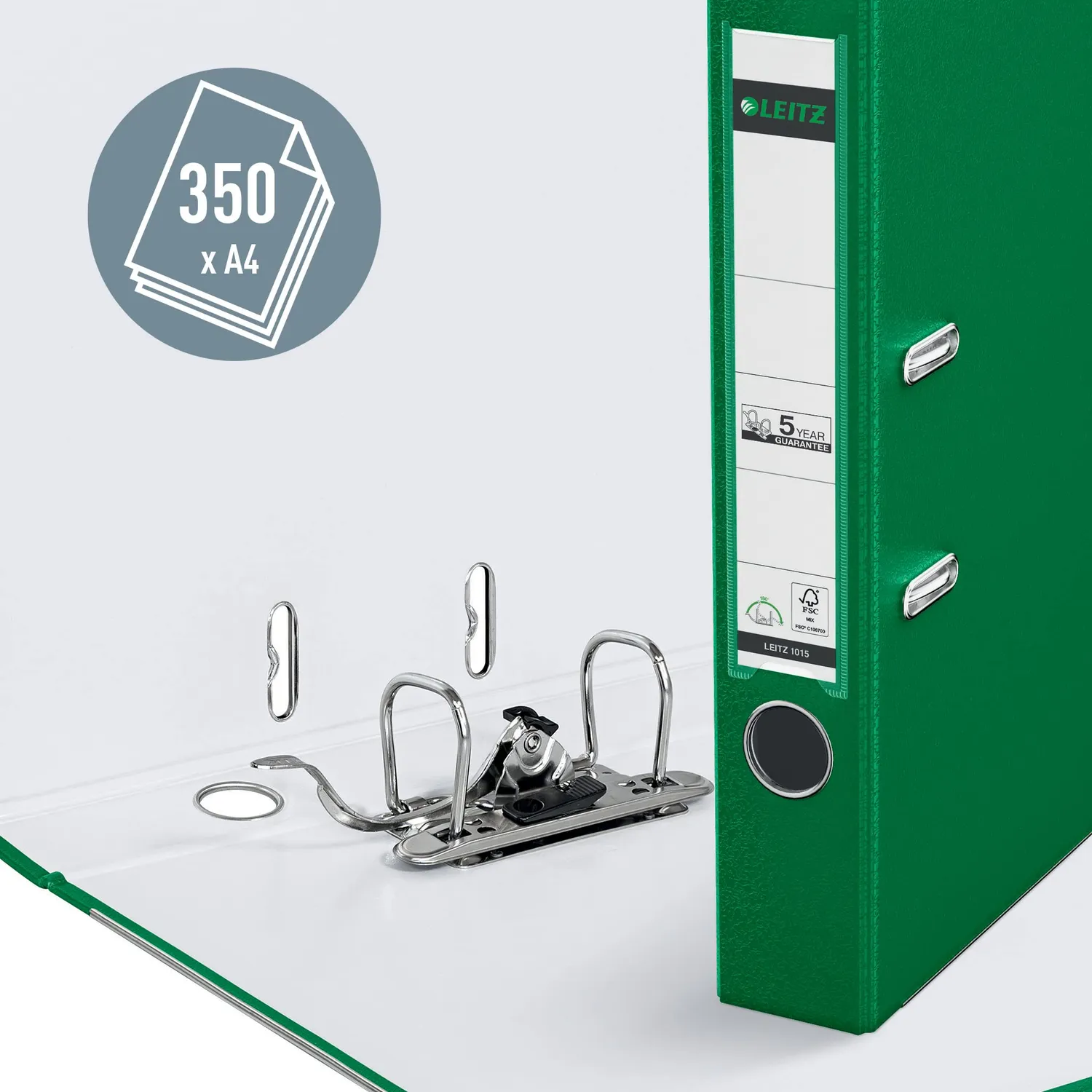 Leitz Ergo WOW 10155055 registratore a leva verde dorso 52 mm