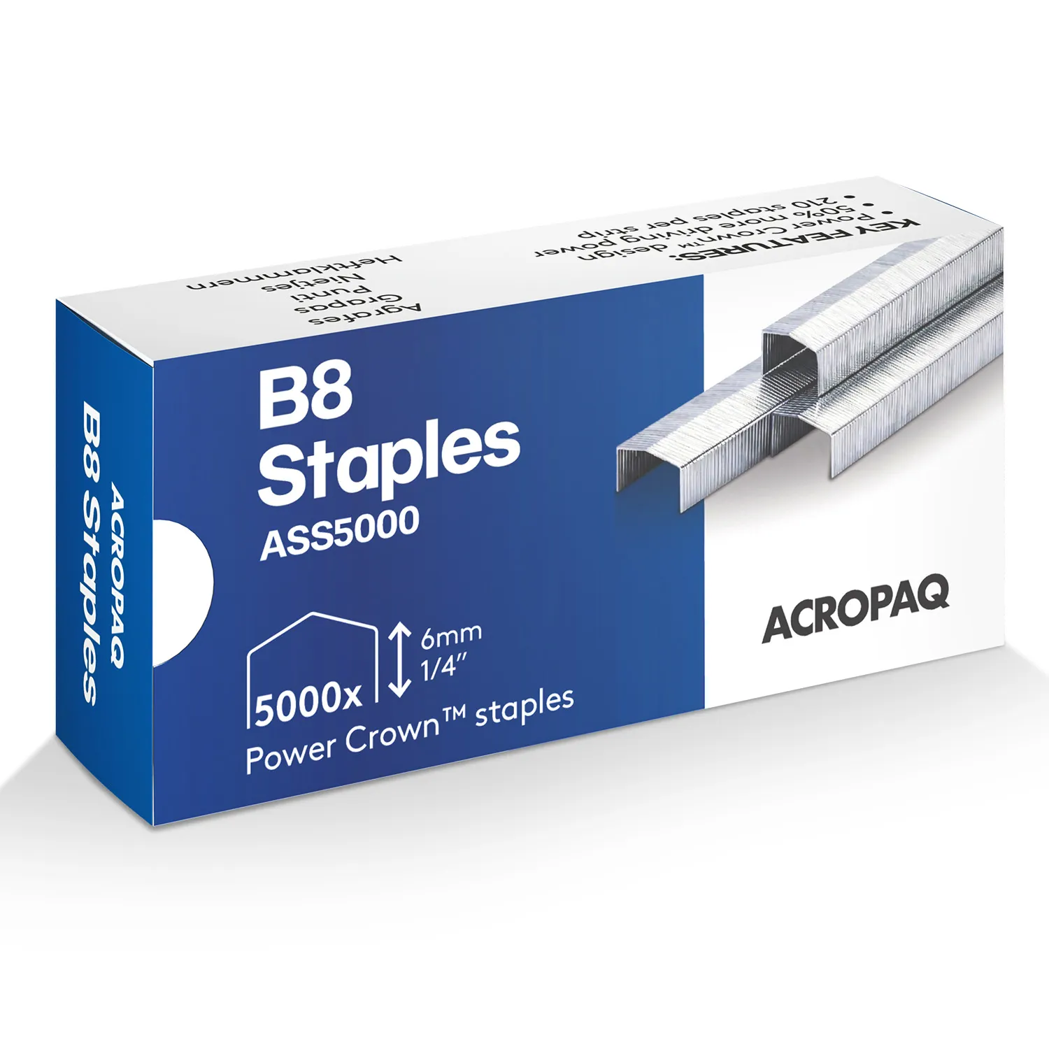 Acropaq Power Crown punti metallici 6 mm 5000 pezzi acciaio