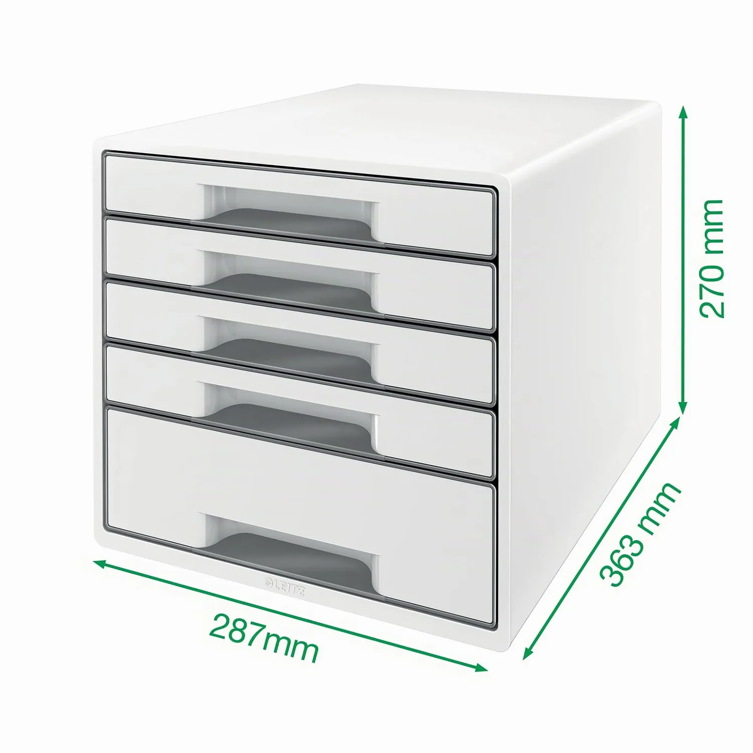 Leitz Ergo WOW Cube Cassettiera 5 Cassetti Grigio A4