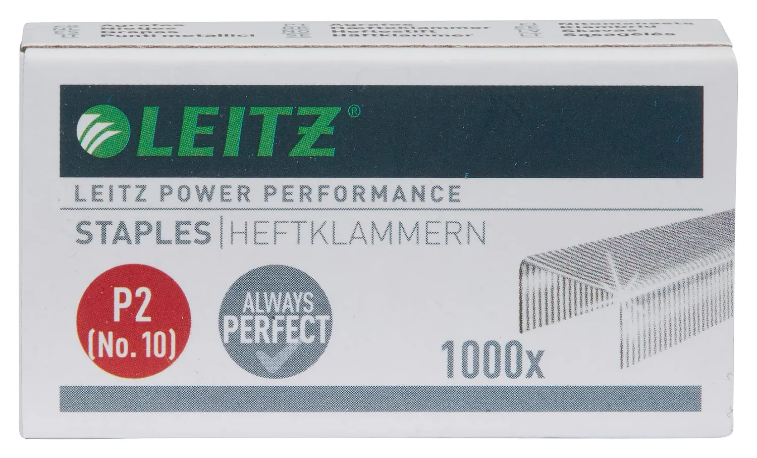 Leitz P2 No.10 55770000 punti metallici acciaio 1000 pezzi