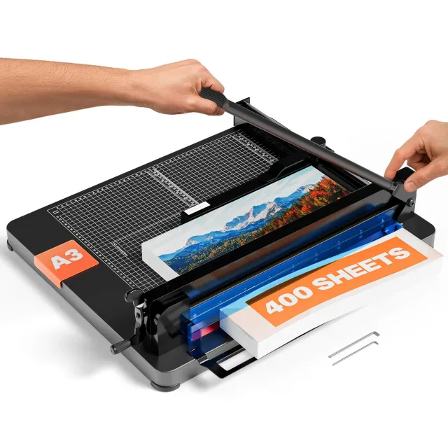 ACROPAQ taglierina carta A3 400 fogli nera base acciaio