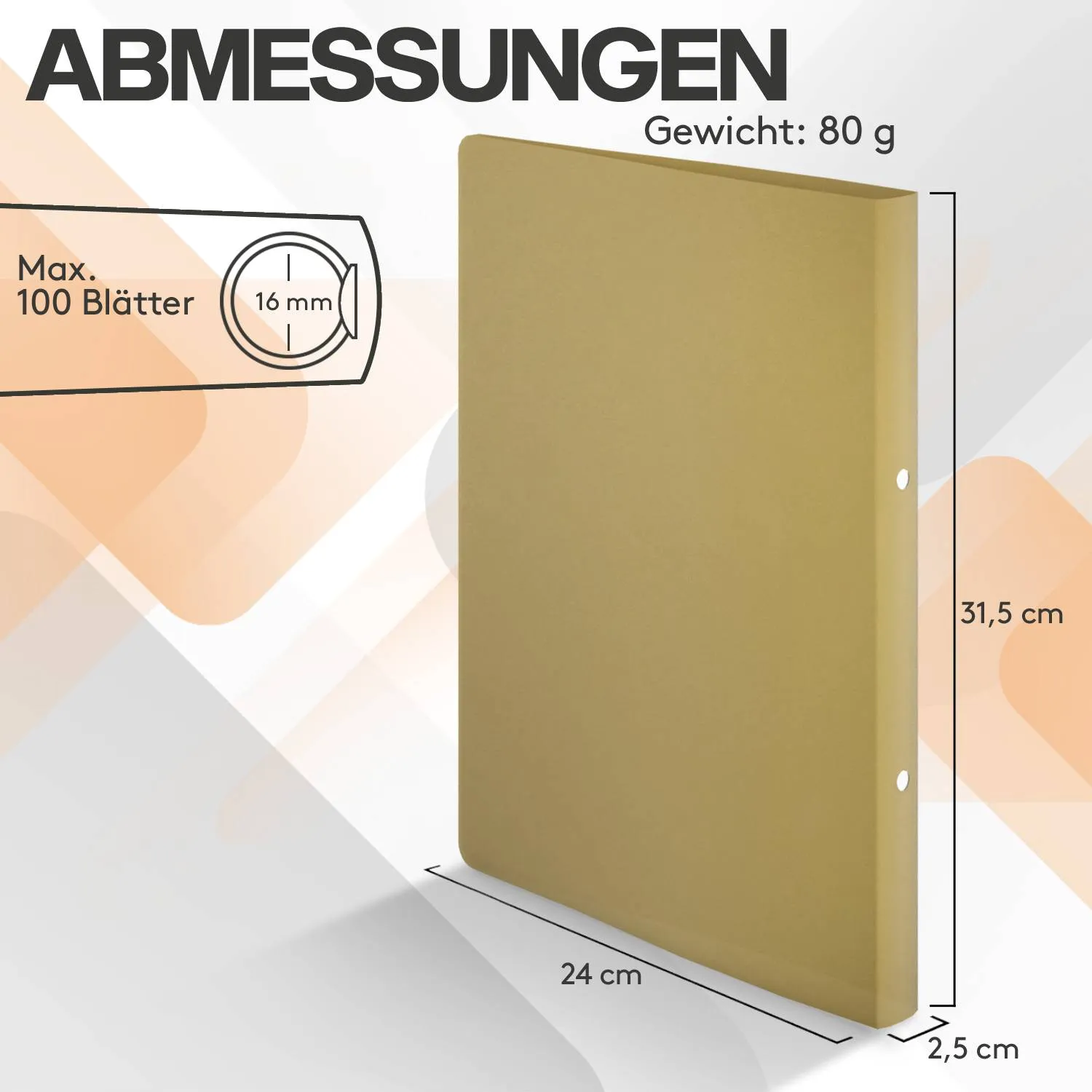 ACROPAQ raccoglitori anelli A4 10 pezzi Nature alba