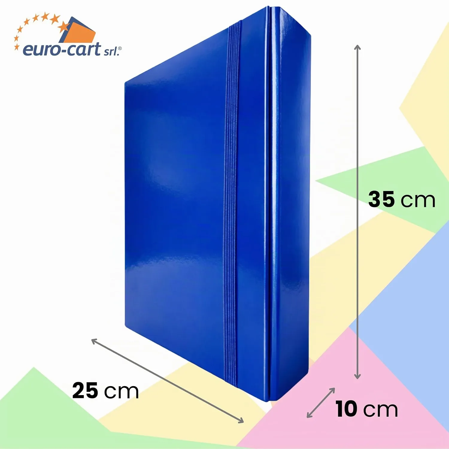 Euro-Cart Classic cartellina portadocumenti elastico blu dorso 10 cm